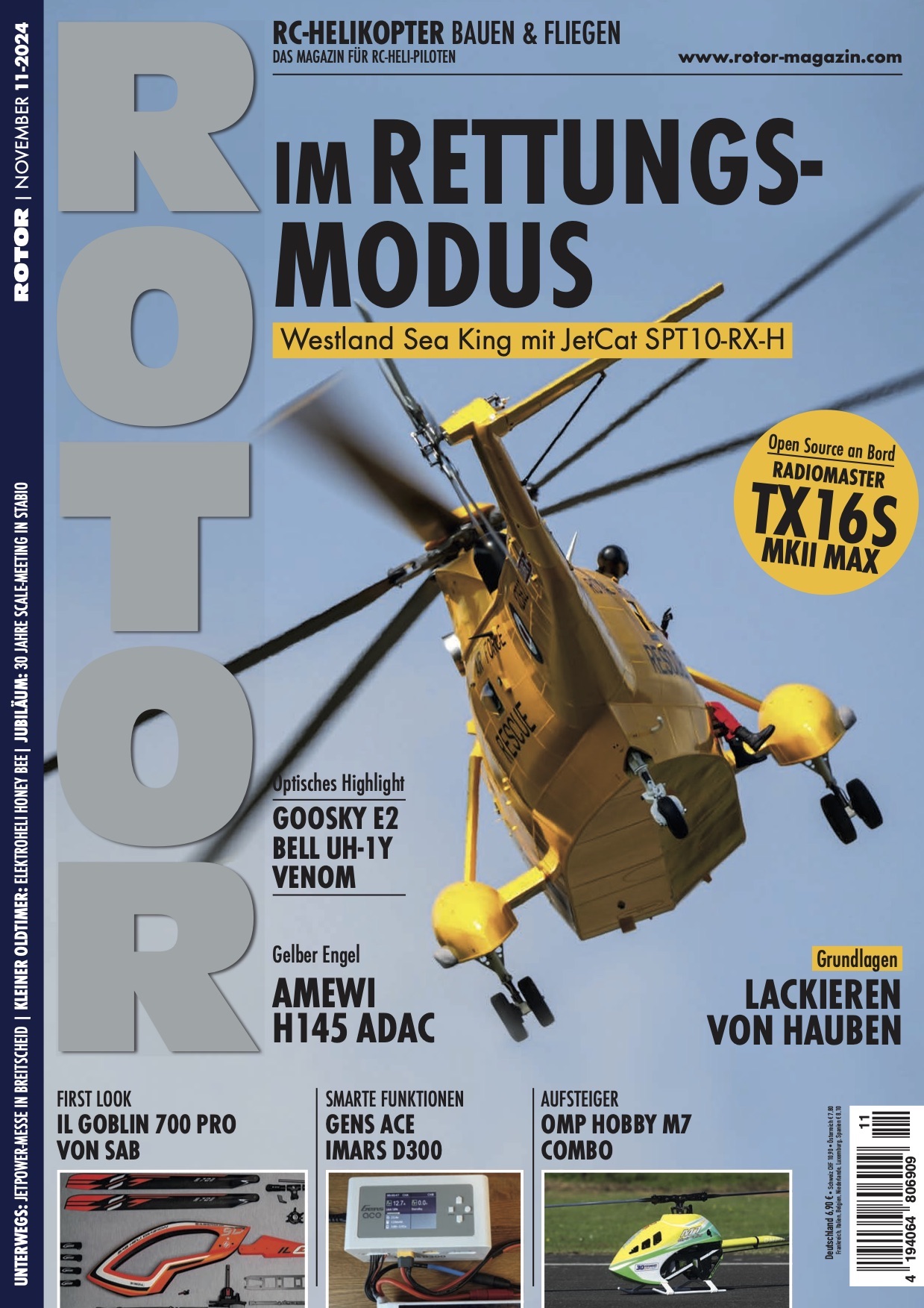 Télécommande émetteur GOOSKY A8 Pour Hélicoptère E2 UH-1Y - Version GPS/Mode 2, Fréquence 2,4 GHz, Légère